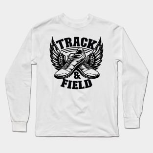 Flying Winged Shoes Track & Field Athlete Long Sleeve T-Shirt